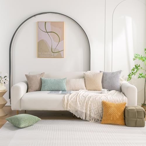 Set of 4 Navy White Taupe Decorative Throw Pillow Covers 18x18 Inch
