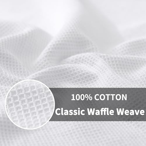 Homaxy 100% Cotton Waffle Weave Dish Cloths, 6 Pack, White
