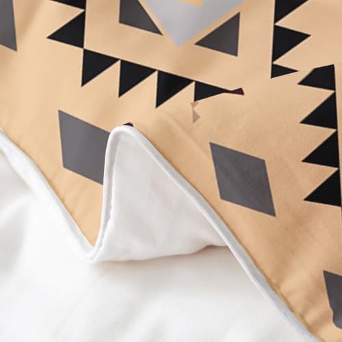 jejeloiu Boho Duvet Cover 100% Cotton Queen Size Aztec Bedding Set for