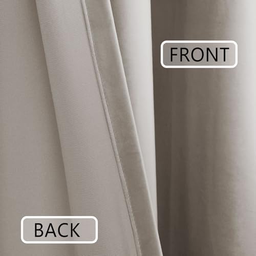 Macochico Extra Long Velvet Curtains 100 Inch Width by 120 Inch Length