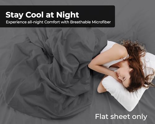 Royale Linens King Flat Sheet - Ultra Soft Brushed 1800 Microfiber