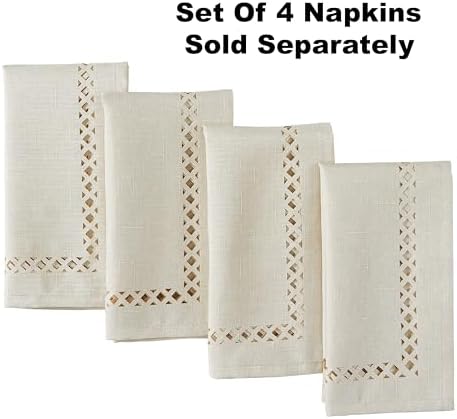 Newbridge Holiday Provence Lattice Ivory 60 x 102 Rectangle Tablecloth