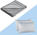 Elegear Cooling Blanket Stripe Gray 90" x 108" + Cooling Pillow Cases