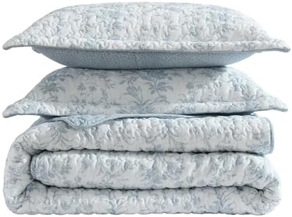 Laura Ashley - Soft & Lightweight Queen Quilt with Matching Shams