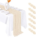 6 Pack Ivory Cheesecloth Table Runner 20 x 120 Inch Gauze Table Runner