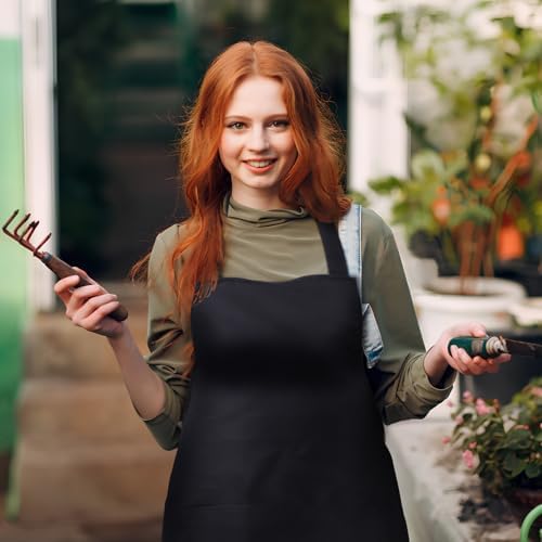 12pcs Unisex Kitchen Aprons with Front Pockets for Cooking and Salons