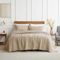 palassio Dark Beige Cotton Quilt King Size Bedding Sets with Pillow