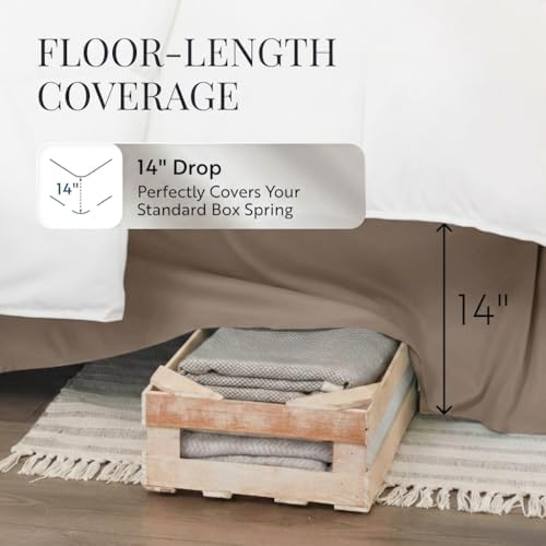 Linen Market Bed Skirt - Ultra Soft Microfiber - Easy Fit with 14 Inch