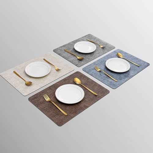Dining Table Placemats Rectangle Set of 6 Washable