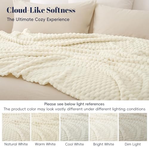PHF Soft Cozy Fleece Blanket King Size, 340GSM Lightweight Warmth