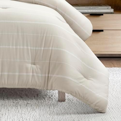 Lush Decor Classic Farmhouse Woven Striped Comforter King Size 3 Piece