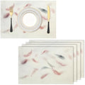Beige Placemats Set of 2 - Durable Soft Washable Table Mats,Feather