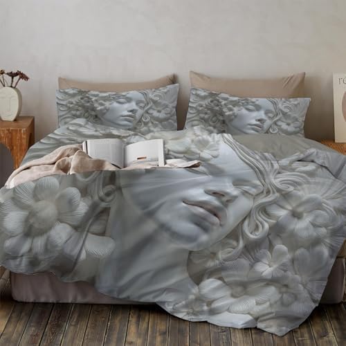 Duvet Cover Set King, Elegant Beauty Relief Brushed Microfiber