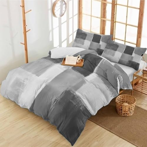 Duvet Cover Set Queen, Modern Abstract Geometric Graffiti Art 3 Piece