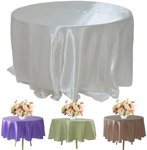 Round Satin Tablecloth Wedding Party Decoration Restaurant Coffee