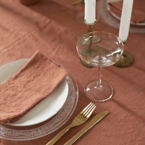 100% Pure Linen Solid Color Round Table Cover,Natural Fabric