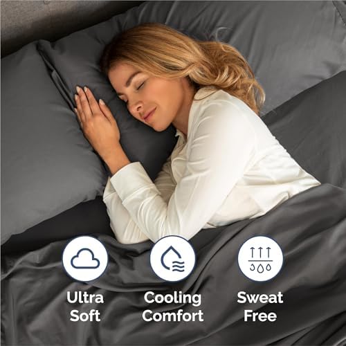 CGK King 6pc Bed Sheet Set - Breathable & Cooling - Charcoal
