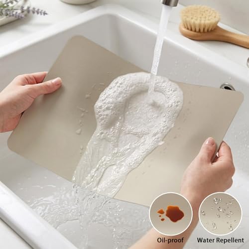 Placemats Set of 6 Modern Khaki Gradient Heat-Proof Water-Proof