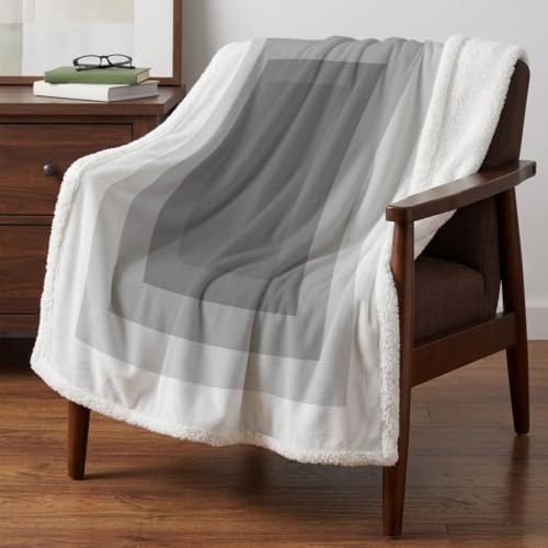 Fleece Sherpa Bed Blankets, 3D Optical Illusion Microfiber Plush