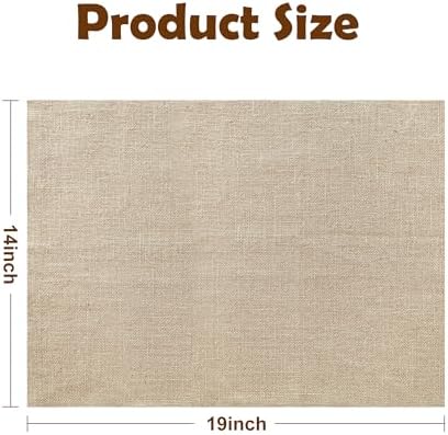 Shatex Jute Placemats Set of 6,14x19Inch Rustic Placemat for Kitchen