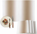 Placemats Set of 8, Khaki White Ombre Cotton Linen Place Mats, Modern