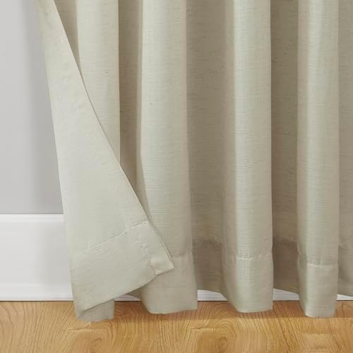 No. 918 Amalfi Linen Blend Semi-Sheer Rod Pocket Curtain Panel, Ivory