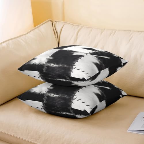 (Not Real) Cow Fur Throw Pillow Covers 24x24 Set of 2, Patchwork