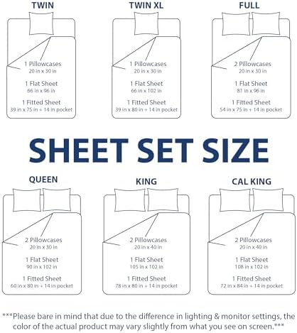 Cathay Home Queen Sheet Set, Ultra- Soft Microfiber Bed Sheets, Cream