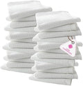 CASA COPENHAGEN Ribbed Bar Mop Towels - Pack of 24, 15"x19" 100%