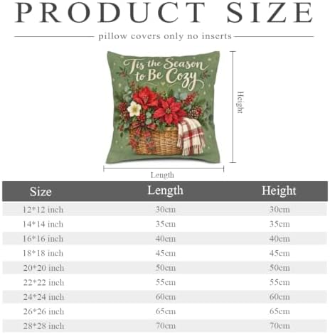 Plaid Decor Pillow Covers 22x22 Inch Set of 2 Linen for Christmas