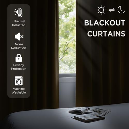 CUCRAF Blackout Curtains 72 inches Long 2 Panels Set for Bedroom
