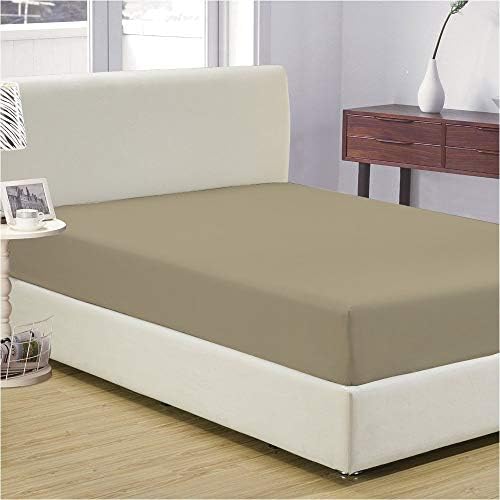 650 TC 1 PCs Fitted Sheet with Elastic All Around-Fits Mattress Upto