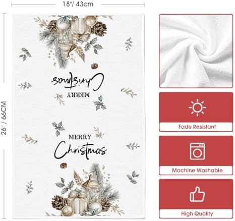Artoid Mode Pinecone Christmas Kitchen Towels Set of 2 18x26 Inch