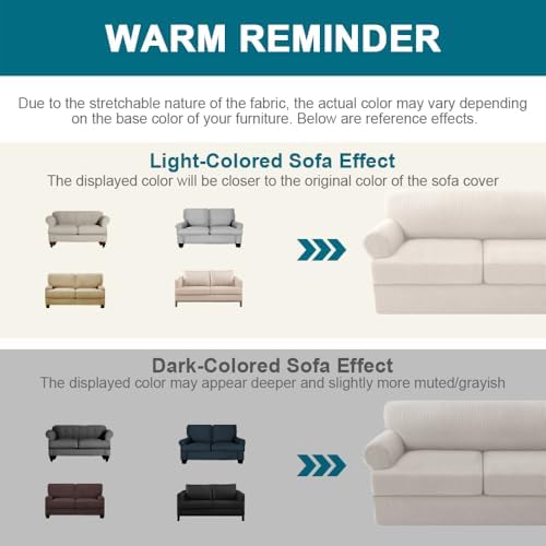 Turquoize 3 Piece T Cushion Sofa Slipcovers Stretch Couch Cover