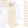 10 Pack Beige Cheesecloth Table Runner 22x120 Inch Boho Gauze Table