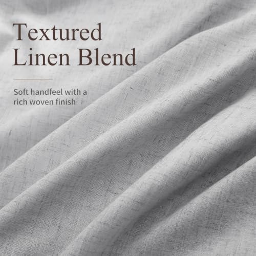 Jowels Grey Pinch Pleated Linen Blackout Curtains 84 inch Long 2