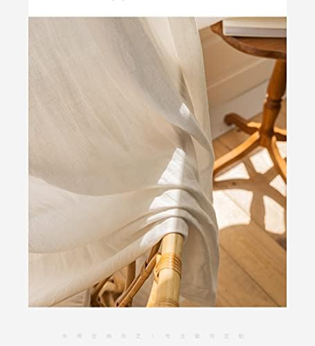 100% Natural Linen Tab Top Curtains 120 Inch Length for Living Room 2