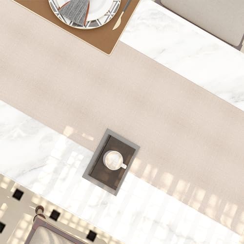 Soft Caddice Faux Linen 2 Side Table Runner, eco-Friendly Fabric