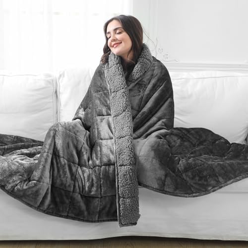 Aemicion Weighted Blankets Queen Size 20lbs for Adults,Soft Sherpa