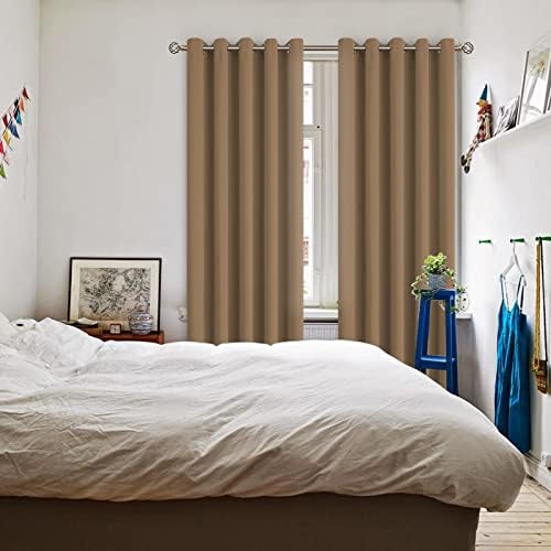 BGment Taupe Blackout Curtains for Living Room 84 Inch Long - 2 Panels