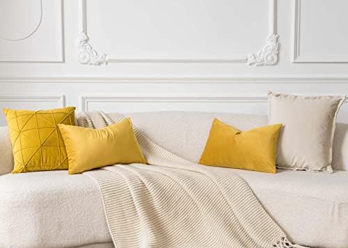 JUSPURBET Decorative Velvet Throw Pillow Covers 20x20 Set of 2,Gold