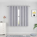 UPOPO Curtains Grey 63 inch Length Kitchen Semi Sheer Privacy Linen