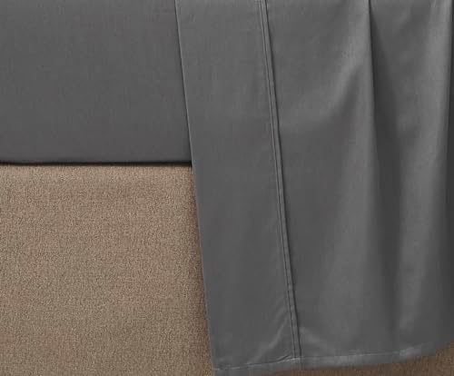 Linen Closet 4 Pcs 100% Cotton King Size Sheets Set, Charcoal Grey