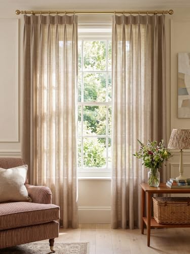 Liz Pinch Pleated Linen Curtains Light Filtering Curtains for Living