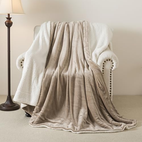 WDCOZY Sherpa Fleece Throw Blanket 108"x90", Soft Warm Bed Blankets