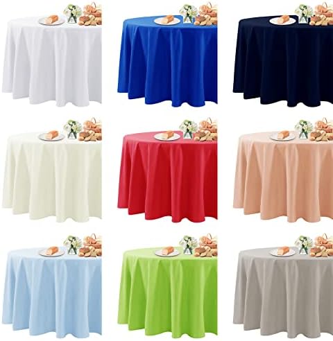 Fokitut 2 Pack Waterproof Round Tablecloth, 70 Inch, Stain Resistant