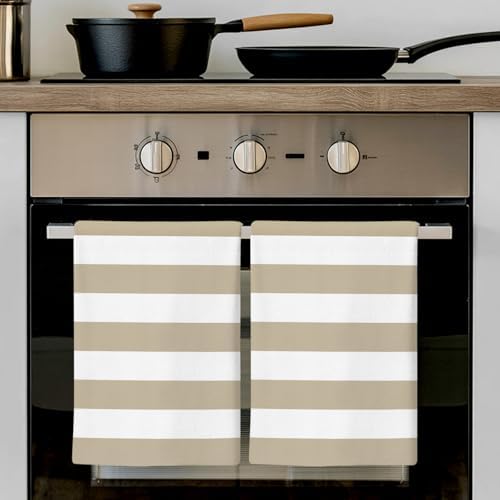 Kitchen Towels Set 3 Pack Classical Stripe Absorbent Dish Towels for