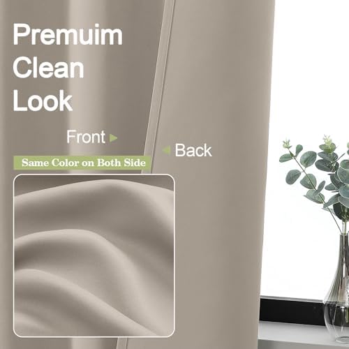 OWENIE Stone Blackout Curtains for Bedroom 120 Inch Extra Long 2