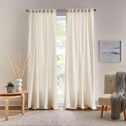 DKNY Sartel Light-Filtering Curtains Backtab 50 x 96 Linen Beige, 2