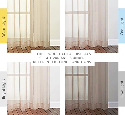 NICETOWN Voile Taupe Sheer Curtains 84 Inches Long, Grommet Airy &